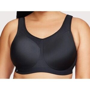 Glamorise Sport Bra 34G High Impact Underwire Sports Bra 9066 in Black